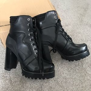 ZARA Platform Motorcycle Boots 7.5